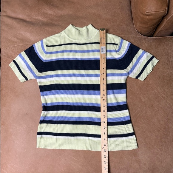 Croft & Barrow Striped Mock Neck Sweater Lightweight Women’s Size Medium - Picture 2 of 5
